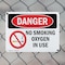 Signmission No Smoking Oxygen In Use Danger Sign, Plastic, 10in W x 7in L, 2PK OS-2PACK-DS-P-710-L-1487 - alternate 3